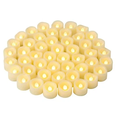 Bild av CANDLE IDEA 24 st LED flamlösa flimrande värmeljus votivljus batteridriven/elektrisk flimmer bulk falska ljus för halloween jul bröllopsfest dekorationer etc Varmvit)