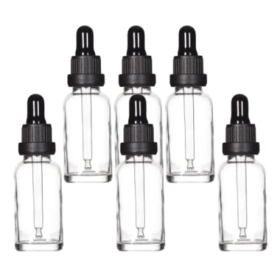 Bild av Yizhao Transparent Glas Droppflaska 30ml, med Pipett Droppare, för Eteriska Oljor, Aromaterapi, Kosmetika, Laboratorium, Apotek, Vätskor, Resor 6 Stycken