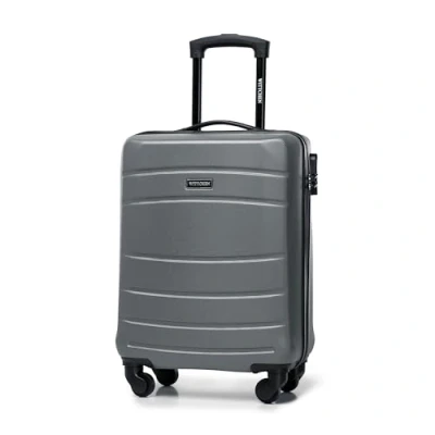 Bild av WITTCHEN Resväska Handbagage Kabinväska Hårdfodral i ABS med 4 svänkbara hjul Kombinationslås Teleskopiskt handtag Globe Line Storlek S Grå