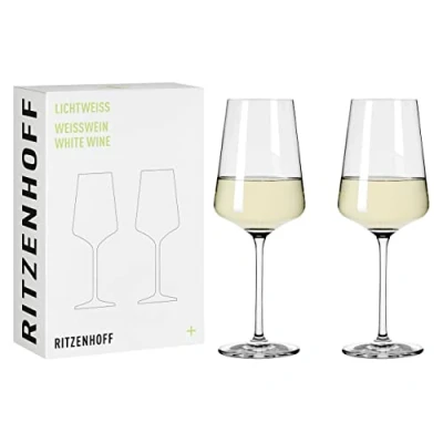 Bild av RITZENHOFF 6111006 vitvinsglas 400 ml serie ljusvitt 2 stycken i presentset stiligt modern tillverkad Tyskland