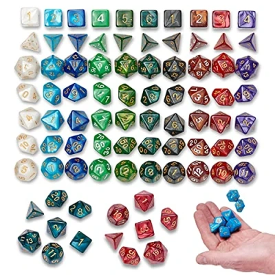 Bild av THE TWIDDLERS 20 x 7 (140 Bitar) Polyhedral Tärningar D&amp;D, Roll Spelar och Styrelse Spel