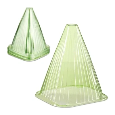 Bild av Relaxdays Växthatt, set om 32, snigelskydd, frostskydd, HBT: 22 x 19 cm, växtskyddskåpor PVC, ljusgrön