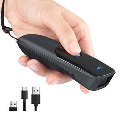 Bild av Tera Pro Series 2D QR 3 i 1 bärbar mini streckkodsskanner Bluetooth &amp; USB kabel och 2,4 G trådlös med tid prefix/suffix, 1200 mAh bättre effektivitet, modell 1300 blå