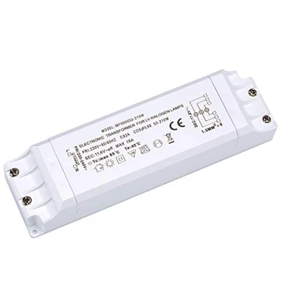 Bild av Yafido Elektronisk transformator 230 V AC till 12 AC, 50 210 Watt, 18 A, överbelastningsskydd, temperatursäkerhet, halogenglödlampa, slät utgång, Gndie/Ca4552