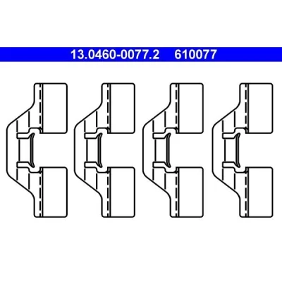 Bild av ATE 13.0460 0077.2 Kit d&#039;accessoires, plaquette de frein à disque RENAULT: SCENIC 2, MEGANE Scénic 1