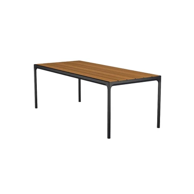 Bild av HOUE FOUR Table Trädgårdsbord Black/Bamboo 90x210 H74 x W90 D210 cm
