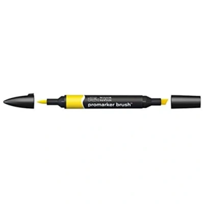 Bild av Winsor &amp; Newton 0204166 penselmärkpennor (för ritningar, kalligrafi, design och layouter, randfri ritning med kil penselspets) kanarie