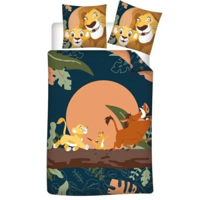 Bild av Lion King Sängkläder med simba, Timon och Pumba, polybomull, påslakan 140 x 200 cm + örngott 65