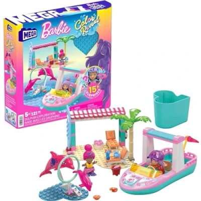 Bild av Mega Barbie Color Reveal Byggset Delfinexpedition