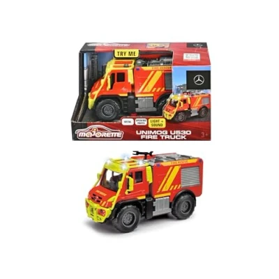 Bild av Majorette 213712003038 Grand Series Unimog U530 brandbil med frihjul, hytt i metall, Storlek: 1:43, 14 cm, Från 3 år,