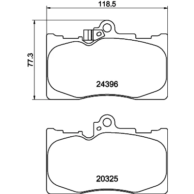 Bild av HELLA 8DB 355 012 121 Jeu de plaquettes frein avec indicateur d&#039;usure accessoires LEXUS: IS 3, GS III, RC