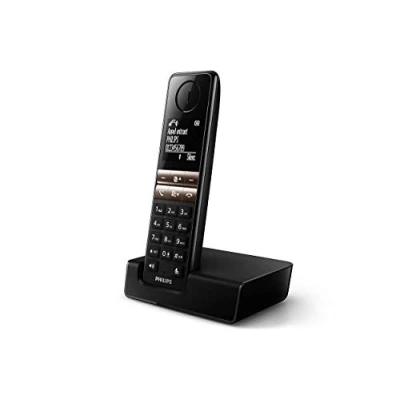 Bild av Philips D4702B/34 2 pack trådlösa fasta telefoner (bakgrundsbelysning, HQ Sound, 16 timmar, Kontakt siffror, Handfree, My Privat läge, Väckarklocka, Händelseindikator, Eco+) Svart