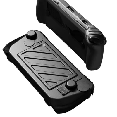 Bild av Skull &amp; Co. Stand Grip GripCase Front Cover Bundle for ROG Ally X: Protective Case with Textured Grips Full Protection HardShell Handheld Design Smoky Black