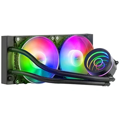 Bild av MarsGaming ML ONE240 Svart, Flytande CPU kylning, TDP 400W, Oändlighetsspegel, 2 tysta FRGB fläktar, Universal Multisocket