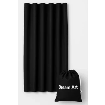 Bild av Dream Art Anywhere Bärbar mörkläggningsgardin/justerbara mörkläggningsgardiner/tillfälliga mörkläggningspersienner med sugkoppar för barnkammare, barnrum eller resor, 1 st svart (132 x 183 cm)