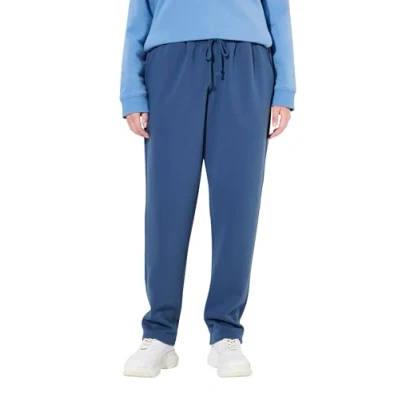 Bild av Ulla popken dam stora storlekar överdimensionerade sweatpants plus size gosig mjuk insida, elastisk linning, Bläckblå, 36W x 32L