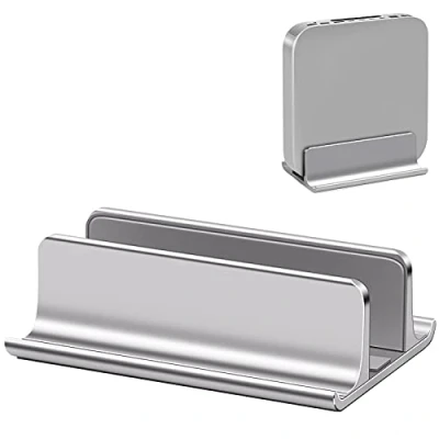 Bild av VAYDEER Vertikalt laptopstativ, justerbart laptopstativ vertikalt, aluminium 3 i 1 platsbesparande för MacBook, Notebook, iPad, bärbara datorer upp till 17,3 tum silver
