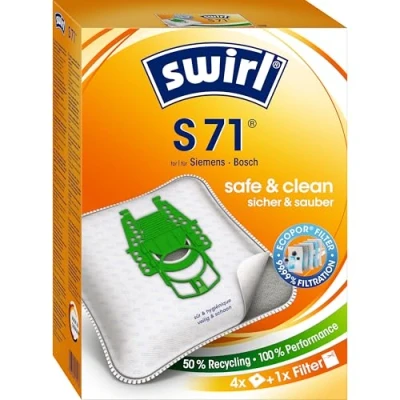 Bild av Swirl MicroPor Plus dammsugarpåsar, anti allergenfilter, 4 stycken inkl. filter