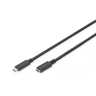 Bild av DIGITUS USB 2.0 förlängningskabel 2,0 m C (St) till (Bu) 480 Mbit/s typ kabel svart