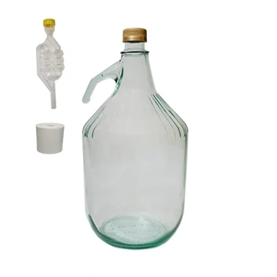Bild av DIAH DO IT AT HOME 5 L glas Demijohn med skruvlock och luftlås bung jäsning karboy för cidervintillverkning förvaring