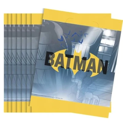Bild av Levande gula Batman Loot väskor retro fester med komiskt tema perfekt för barns födelsedagsfester och speciella evenemang 8 karat