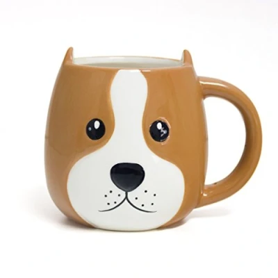 Bild av Balvi mugg Woof! Koppformat hundhuvud 400 ml kapacitet diskmaskinssäker och mikrovågsugn keramik