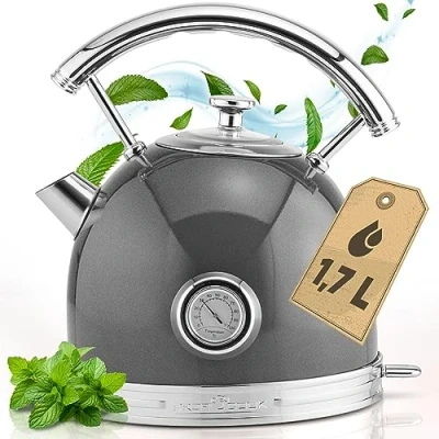 Bild av Bouilloire électrique 1,7L Proficook Indicateur de température Design Vintage Gris