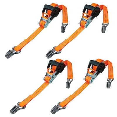 Bild av PETEX 4X automatisk spärrspännrem, självrullande, 1 del, 5 m x 35 mm, 000/2 000 daN, upp till 2 kg, orange, säkerhetskrok