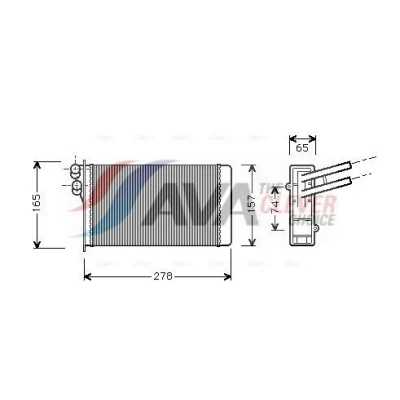 Bild av PRASCO AI6097 Radiateur De Chauffage avec tuyau AUDI: 80 B4 Avant, Coupe B3, Cabriolet B4, VOLKSWAGEN: Passat B5 GP Berline, Berline