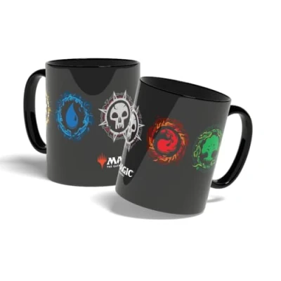 Bild av Konix Magic The Gathering mugg, keramisk 320 ml, 5 färger, svart