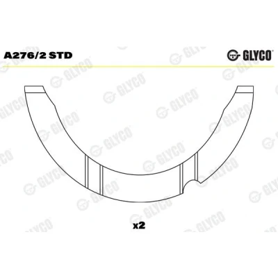 Bild av GLYCO A276/2 STD Rondelle d&#039;écartement, vilebrequin TOYOTA: Celica VII Coupe