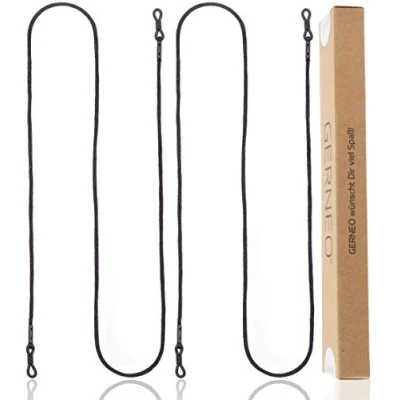 Bild av GERNEO® Berlin högkvalitativt glasögonband i tyg extra långt unisex glasögonsnöre för solglasögon och läsglasögon olika färger svart hållare, Mythos svart, One size