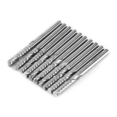 Bild av MLMLH End Mill Set 10 st 4 mm skaft volframkarbid enkel flöjt fräsbits för trä akrylskärning