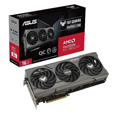 Bild av ASUS TUF Gaming Radeon RX 7800 XT OC Edition 16 GB GDDR6 spelgrafikkort svart (AMD RX7800XT, PCIe 4.0, 1x HDMI 2.1, 3X DisplayPort RX7800XT O16G GAMING)