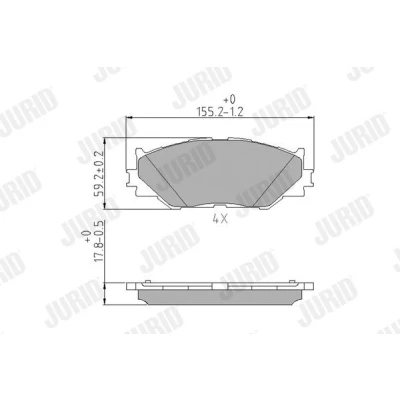 Bild av JURID 572620J Jeu de plaquettes frein non préparé pour indicateur d&#039;usure sans accessoires LEXUS: IS 2, 3