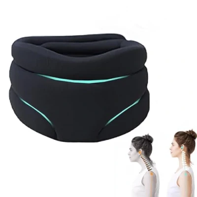 Bild av SenhE Cervicorrect Neck Brace, Brace by Healthy Lab Co, Cervical for Snoring, Pain and Support, to Stop Snoring (Black)