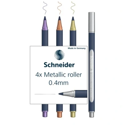 Bild av Schneider Metallic rollerball Paint It 050 pennset 0,4 mm sortiment, låda 8 stycken