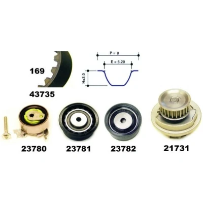 Bild av MAPCO 41735 Pompe à Eau + Kit De Distribution OPEL: Vectra B Berline, Break, CC