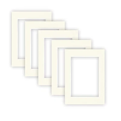 Bild av nielsen Conservation Passepartout kartong 1,5 mm set med 5 st yttre format 13x18 cm för bildformat 9x13 elfenbensvit (grädde vit) slät yta