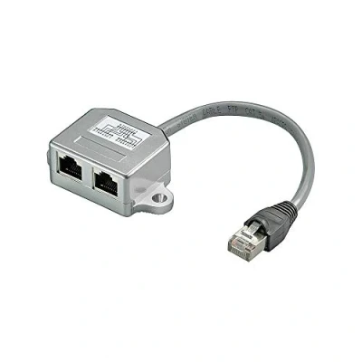 Bild av Goobay nätverksadapter (Cat 5 Ethernet och ISDN RJ45 kontakt till 2x uttag) Silver