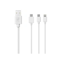 Bild av Multi laddare kabel Lightning, MicroUSB och USB C i Sinox