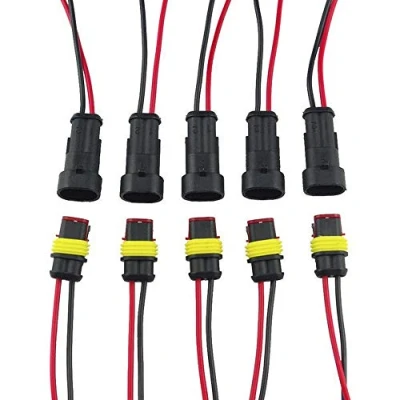 Bild av Mintice 5 x 2 stift vattentät automatisk väg bil elektrisk kontakt eluttagssats med marin kaliber AWG tråd