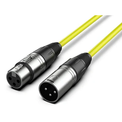 Bild av Audibax Silver XLR hane till hona längd 6 meter OFC kontakter med hög signalöverföring PVC beläggning maximal isolering diameter mm gul färg