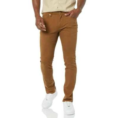 Bild av Amazon Essentials Herr Skinny Fit Stretch Jean, Mörk Kakibrun, 29 B x 34 L