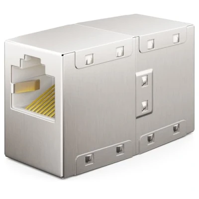 Bild av deleyCON 1 Styck RJ45 Koppling Cat6 LAN Kabelförlängning och Nätverkskabelanslutning för Switch TV PS5 PS4 ADSL Modem Box Router PC Patchkabeladapter med POE Anslutning