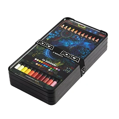 Bild av Uni Ball Posca Pencil Oil Box 36 färger, Multifärg, Regular