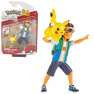 Bild av Urval Battle Feature Figurer Pokémon artikulerad deluxe actionfigur, Pokemon Figuren:Ash &amp; Pikachu