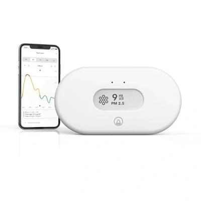 Bild av Airthings View Pollution 2980 Mätare för luftföroreningar (PM, luftfuktighet, temperatur) med wifi anslutning, hubb funktionalitet och Calm Tech display