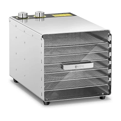 Bild av Royal Catering professionell mattorkare frukt kött grönsaker torkmaskin 500 W 6 rack RCDA 500/23S (rostfritt stål, inlägg 29 x cm, 33 80 C, timer 0 30 h)