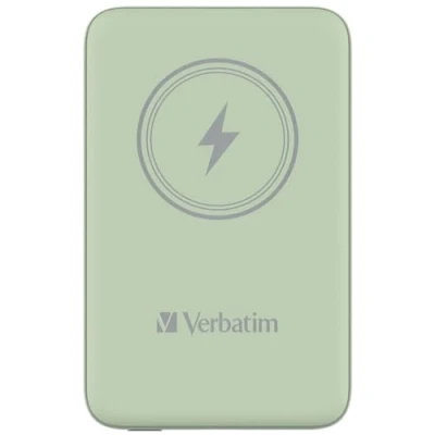 Bild av Verbatim Charge &#039;n&#039; Go Trådlös powerbank magnetfäste Li pol 10000 mAh 20 Watt 2.4 A Apple Fast Charge, PD 3.0, QC 2.4A, USB BC 1.2 (24 pin C) grön